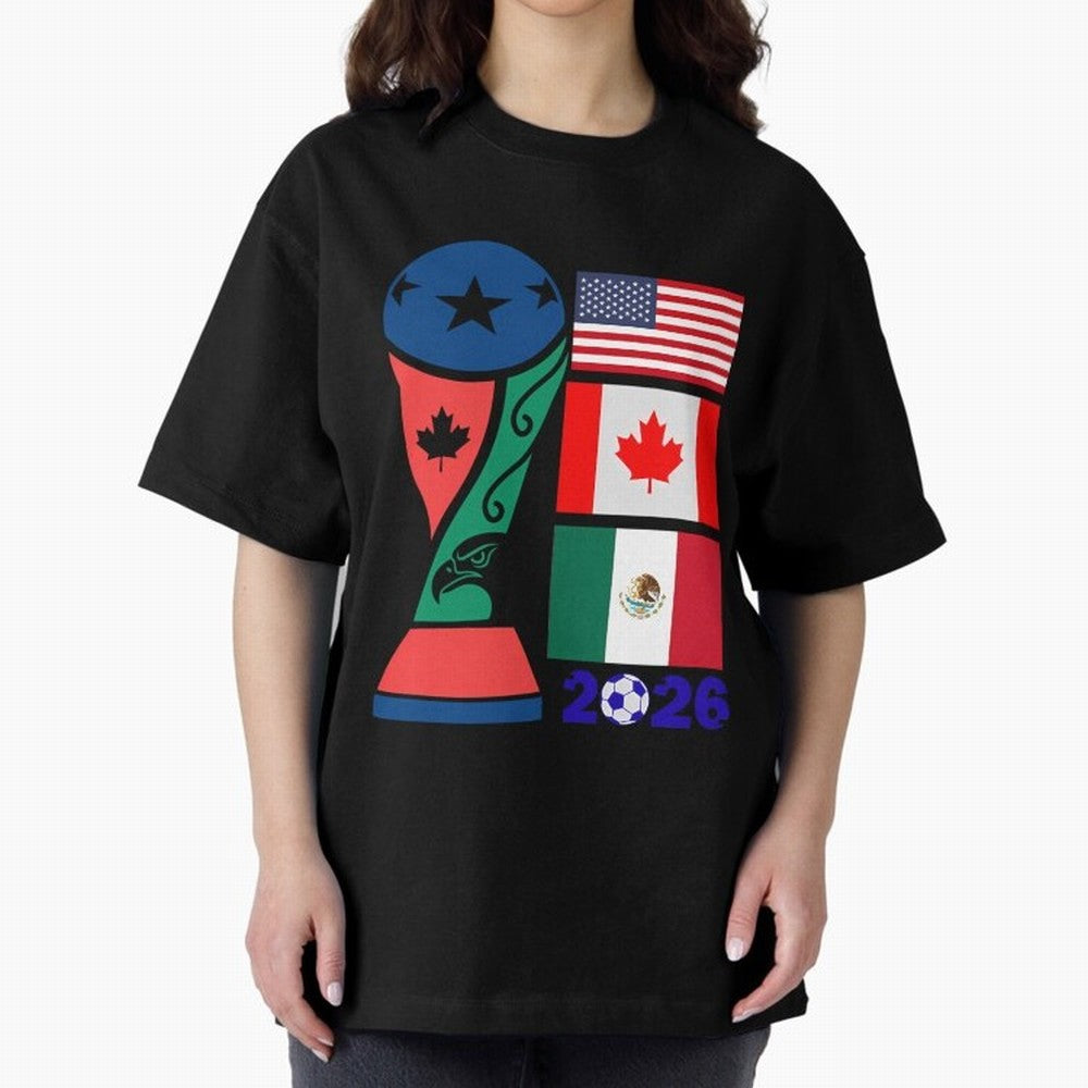 North America Football Unity 2026 Classic T-Shirt Show Championship Spirit for Global Football Passion for FIFA World Cup 2026 Group Stage, with Cristiano Ronaldo, Spain, Worldwide Fan Energy, Dramatic Goals, Stadium Lights and Championship