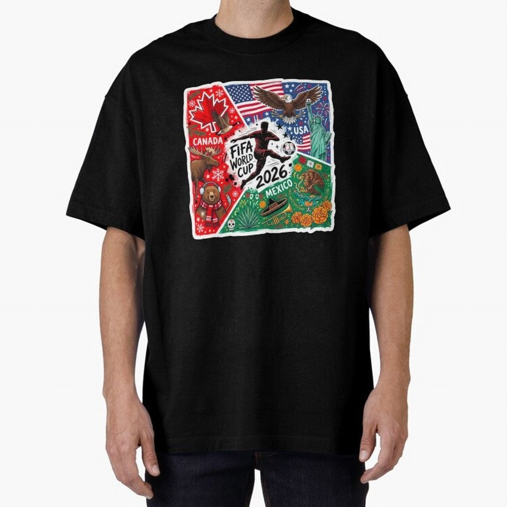 FIFA World Cup 2026 USA Canada Mexico ¨C Patriotic Football Collage Design Classic T-Shirt Keep the Match Day Mood of Global Football Passion for FIFA World Cup 2026, Built around Haaland and Mbappe, England and Germany, Championship Spirit, Famous