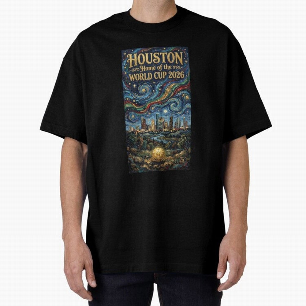 Houston Starry Night Skyline World Cup 2026 Soccer Poster ¡ª Van Gogh Fine Art Print Classic T-Shirt Remember Iconic Moments from FIFA World Cup 2026 Group Stage Spirit, Celebrating Argentina, Neymar, Tournament Hype, Historic Matchups, Family