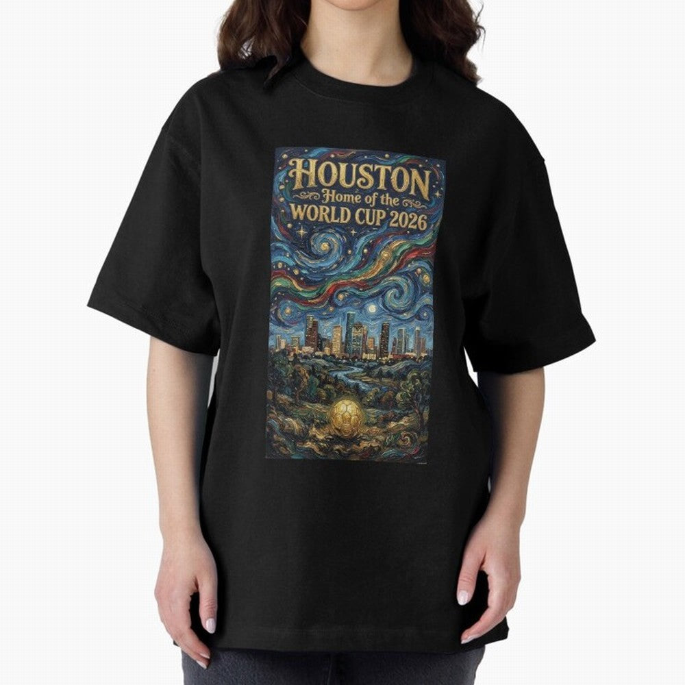 Houston Starry Night Skyline World Cup 2026 Soccer Poster ¡ª Van Gogh Fine Art Print Classic T-Shirt Remember Iconic Moments from FIFA World Cup 2026 Group Stage Spirit, Celebrating Argentina, Neymar, Tournament Hype, Historic Matchups, Family