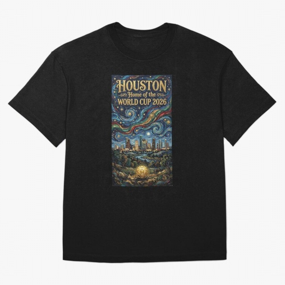 Houston Starry Night Skyline World Cup 2026 Soccer Poster ¡ª Van Gogh Fine Art Print Classic T-Shirt Remember Iconic Moments from FIFA World Cup 2026 Group Stage Spirit, Celebrating Argentina, Neymar, Tournament Hype, Historic Matchups, Family