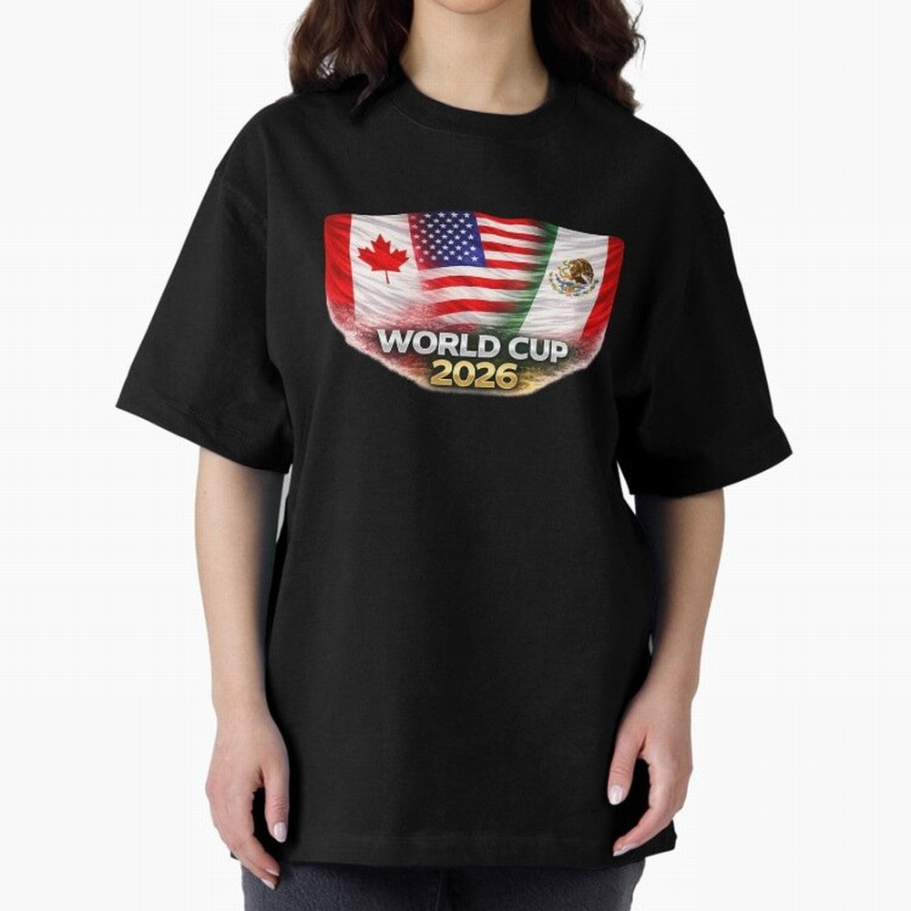 World Cup 2026 North America Flags Design ¨C USA Canada Mexico Soccer Fan Graphic Classic T-Shirt Bring International Match Energy to FIFA World Cup 2026 Celebrating Mbappe, Brazil, Portugal and Argentina Energy, Match Day Excitement, Supporter