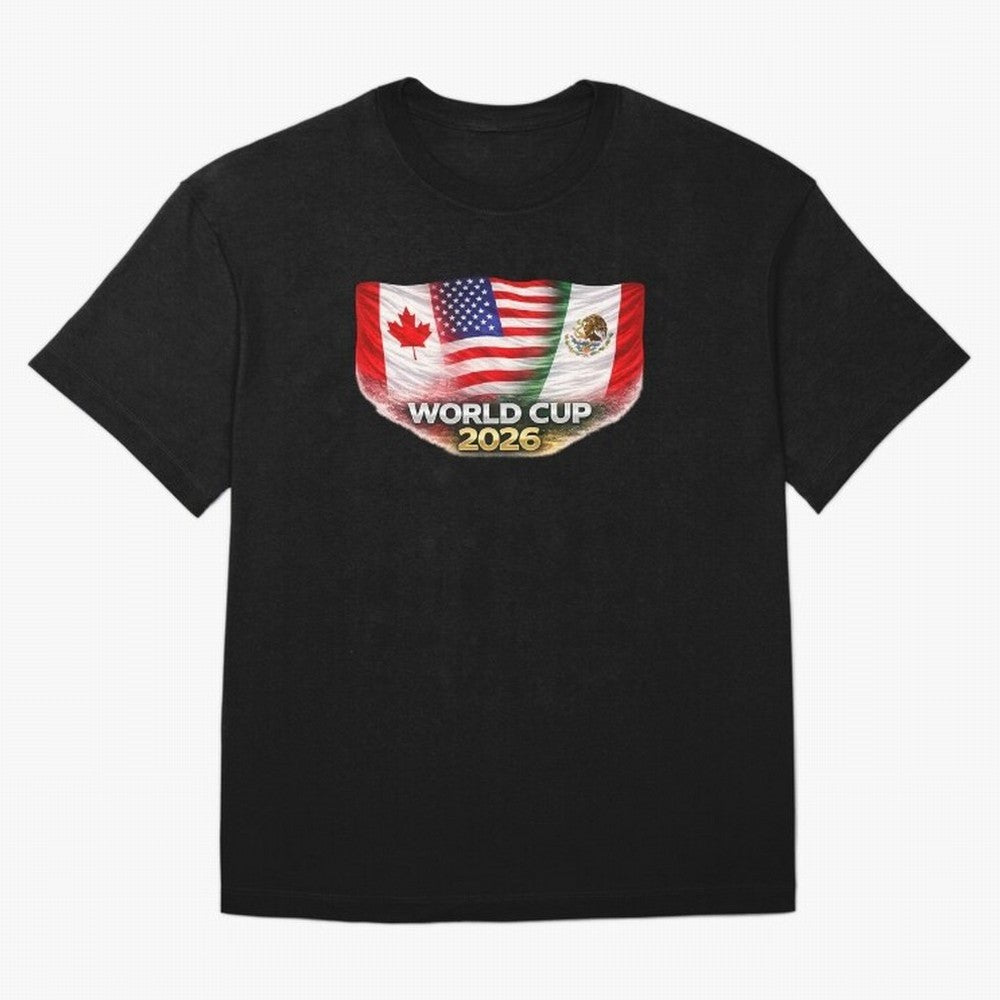 World Cup 2026 North America Flags Design ¨C USA Canada Mexico Soccer Fan Graphic Classic T-Shirt Bring International Match Energy to FIFA World Cup 2026 Celebrating Mbappe, Brazil, Portugal and Argentina Energy, Match Day Excitement, Supporter