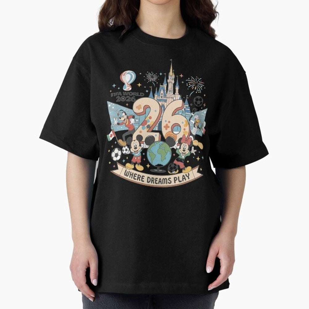 Dreamland Football 26 Shirt | Cute Cartoon Global Celebration Tee Classic T-Shirt Live the Energy of FIFA World Cup 2026 Group Stage with CR7, France and Portugal Energy, Stadium Chants, National Pride, Trophy Dreams and Unforgettable Football