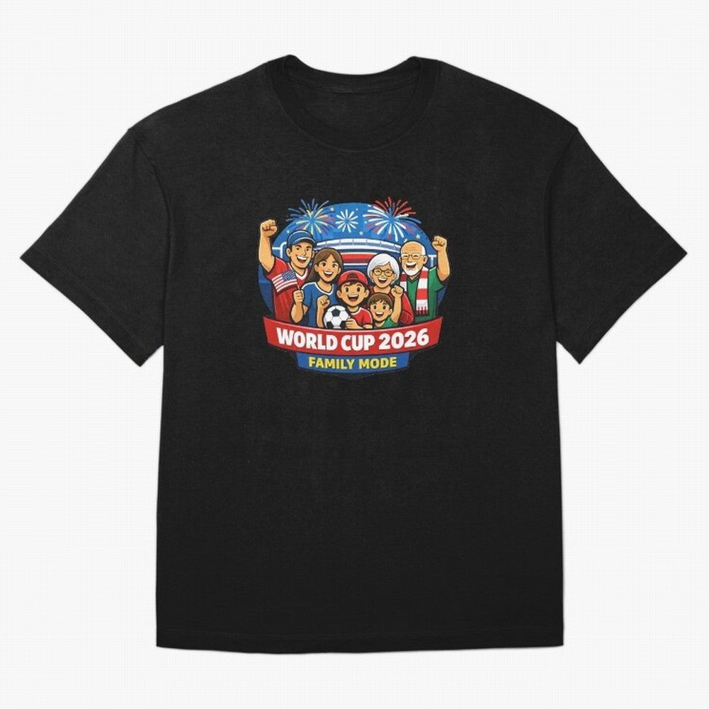 World Cup 2026 Family Mode ¨C Football Fans Celebration Design Classic T-Shirt Honor the Beautiful Game during FIFA World Cup 2026 USA Canada Mexico for Fans of Messi and Cristiano Ronaldo and Spain, Bringing Vintage Soccer Flavor, Modern Football