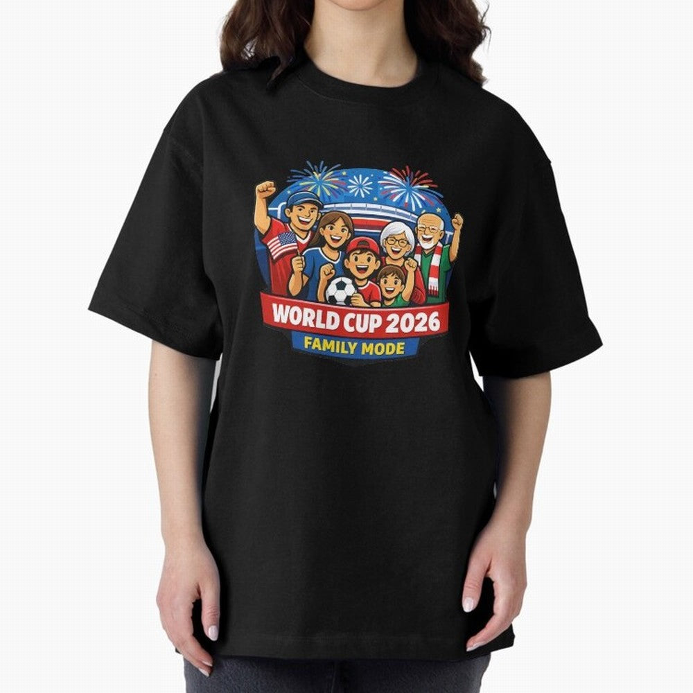 World Cup 2026 Family Mode ¨C Football Fans Celebration Design Classic T-Shirt Honor the Beautiful Game during FIFA World Cup 2026 USA Canada Mexico for Fans of Messi and Cristiano Ronaldo and Spain, Bringing Vintage Soccer Flavor, Modern Football