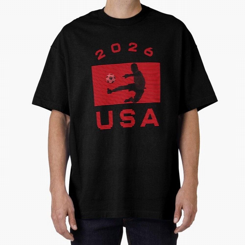 USA Soccer 2026 Player Silhouette Athletic Design Classic T-Shirt Celebrate Global Passion for Match Day Hype around FIFA World Cup 2026 USA Canada Mexico, Haaland and Mbappe, England and Germany, Global Supporter Spirit, Legendary Goals, National