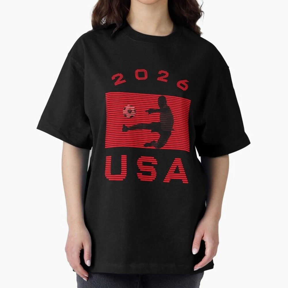 USA Soccer 2026 Player Silhouette Athletic Design Classic T-Shirt Celebrate Global Passion for Match Day Hype around FIFA World Cup 2026 USA Canada Mexico, Haaland and Mbappe, England and Germany, Global Supporter Spirit, Legendary Goals, National