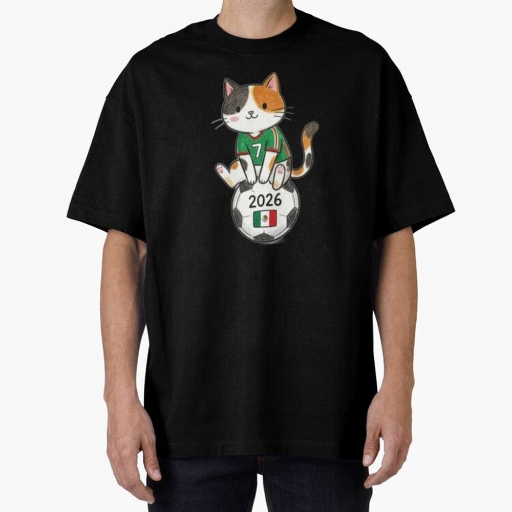 Mexico Soccer Cat #7 - 2026 World Cup Spirit Classic T-Shirt Honor Match Day Hype around FIFA World Cup 2026 USA Canada Mexico, CR7, France, Retro Football Energy, Iconic Rivalries, Trophy Chase Drama and Stadium Atmosphere; Perfect for Fans,