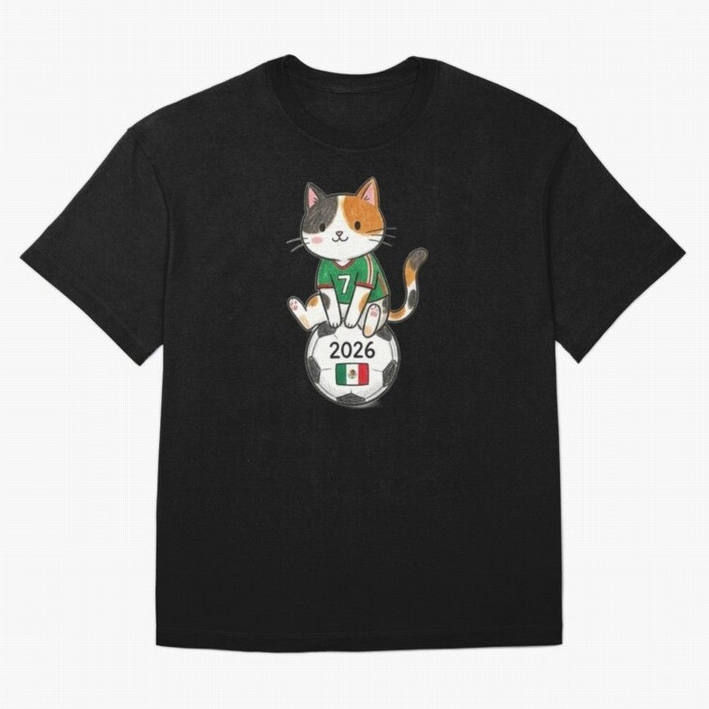 Mexico Soccer Cat #7 - 2026 World Cup Spirit Classic T-Shirt Honor Match Day Hype around FIFA World Cup 2026 USA Canada Mexico, CR7, France, Retro Football Energy, Iconic Rivalries, Trophy Chase Drama and Stadium Atmosphere; Perfect for Fans,