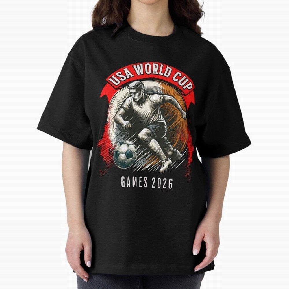 USA World Cup Classic T-Shirt Celebrate Supporters United by Global Football Passion for FIFA World Cup 2026 USA Canada Mexico, Filled with Mbappe, Germany, Worldwide Fan Energy, Dramatic Goals, Stadium Lights and Championship Celebrations; Ideal