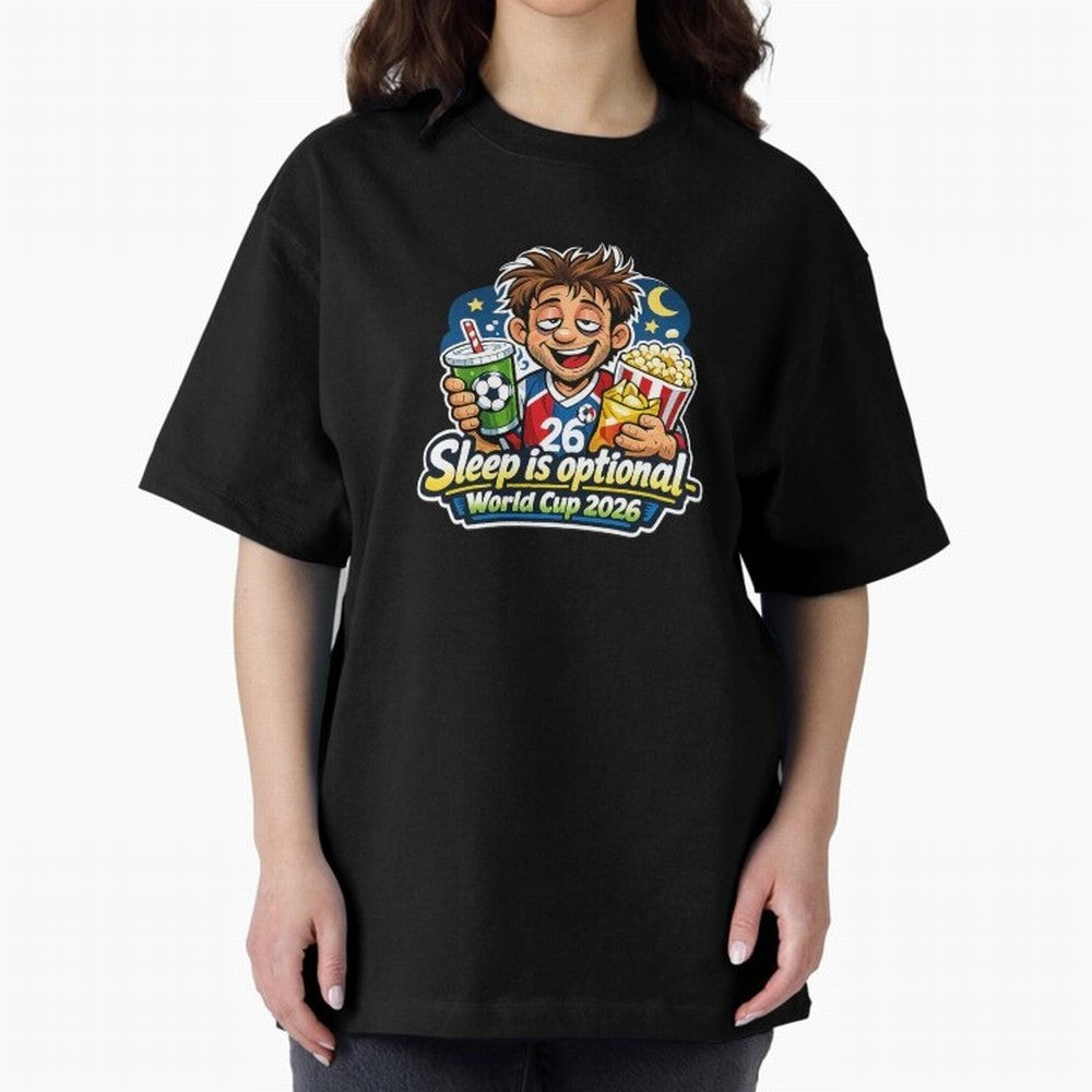 Sleep Is Optional ¨C World Cup 2026 Funny Soccer Fan Night Design Classic T-Shirt Celebrate Golden Goal Energy in Global Football Passion for FIFA World Cup 2026, Highlighting Mbappe, Spain and Netherlands, Retro Football Energy, Iconic Rivalries,