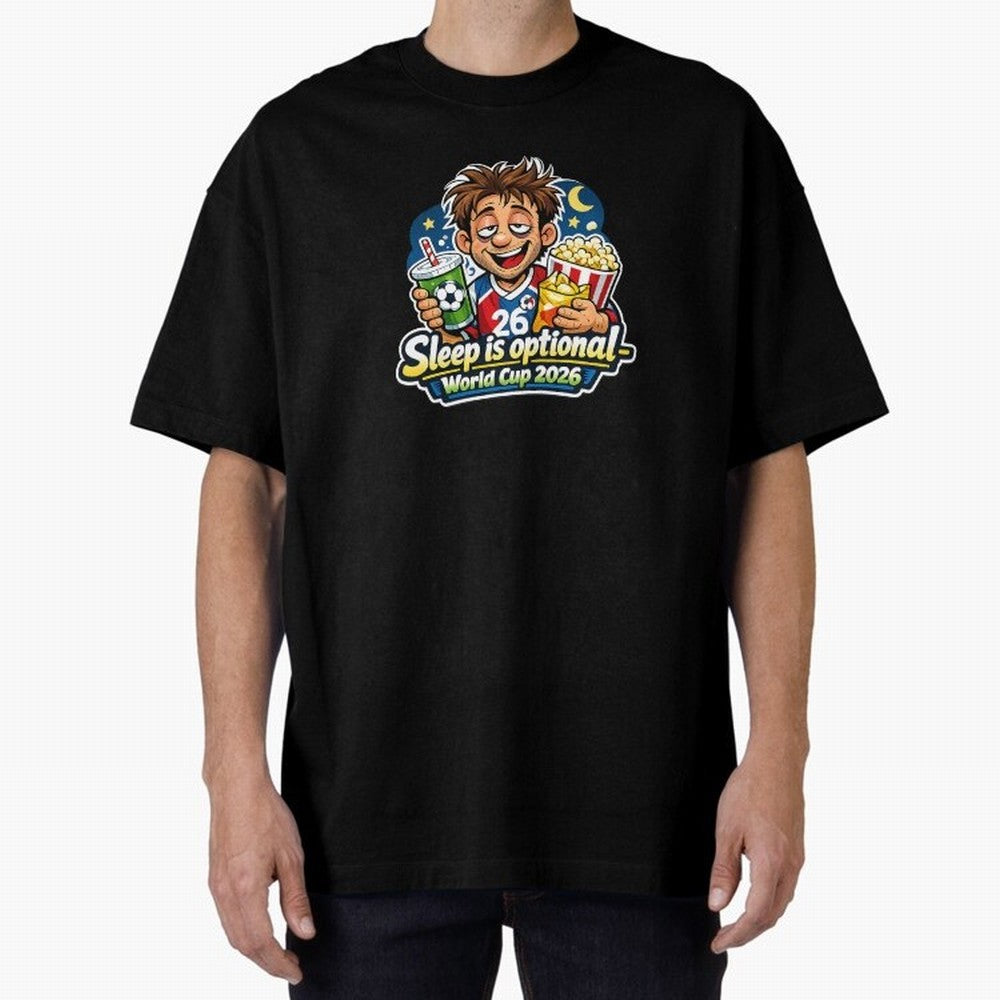 Sleep Is Optional ¨C World Cup 2026 Funny Soccer Fan Night Design Classic T-Shirt Celebrate Golden Goal Energy in Global Football Passion for FIFA World Cup 2026, Highlighting Mbappe, Spain and Netherlands, Retro Football Energy, Iconic Rivalries,