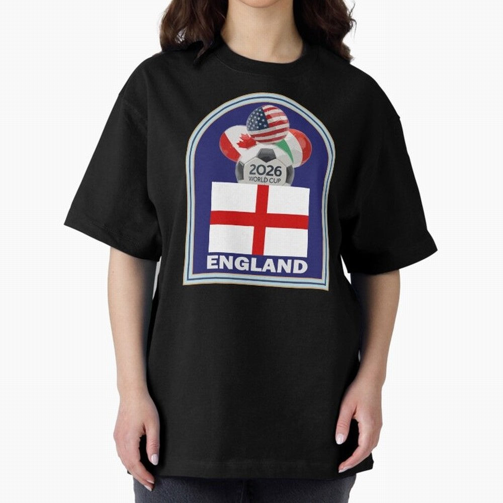 England 2026 Soccer T-shirt Classic T-Shirt Support the Legends of Global Football Passion for FIFA World Cup 2026 Group Stage, Centered on Cristiano Ronaldo, Haaland and CR7, England and Germany, Championship Spirit, Famous Goals, Roaring Crowds