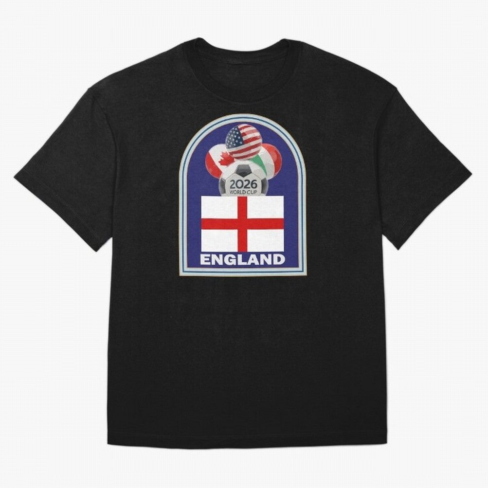England 2026 Soccer T-shirt Classic T-Shirt Support the Legends of Global Football Passion for FIFA World Cup 2026 Group Stage, Centered on Cristiano Ronaldo, Haaland and CR7, England and Germany, Championship Spirit, Famous Goals, Roaring Crowds