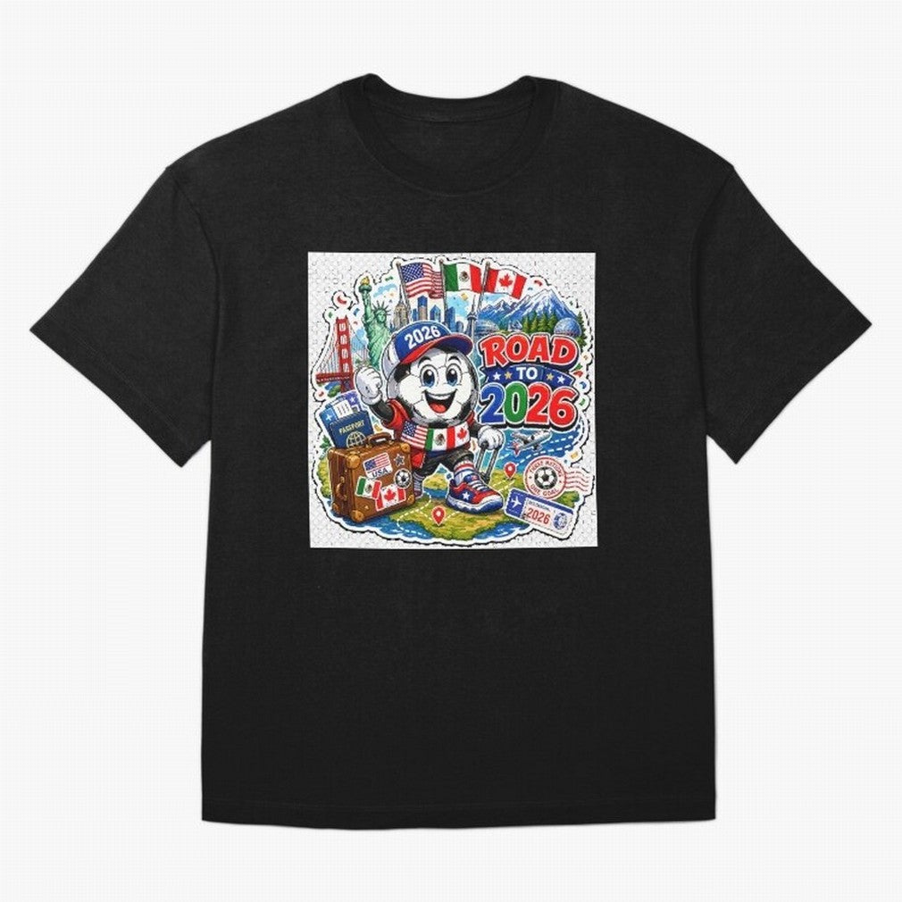 Road to 2026 Football Travel Classic T-Shirt Carry the FIFA World Cup 2026 Group Stage Journey through Messi, CR7 and Mbappe Highlights, Argentina Pride, Soccer Culture, Superstar Moments, National Team Dreams and Competitive Fire; Ideal for