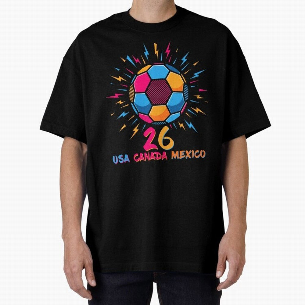 2026 Colorful Soccer Ball USA Canada Mexico 26 Classic T-Shirt Honor Champions and Dreams in the FIFA World Cup 2026 Group Stage Journey through Messi, CR7 and Mbappe Highlights, Germany Pride, Classic Soccer Heritage, Championship Pressure, Fan