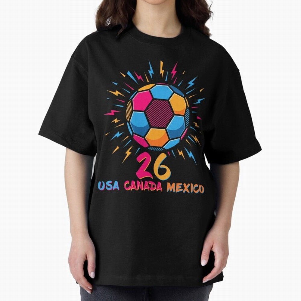 2026 Colorful Soccer Ball USA Canada Mexico 26 Classic T-Shirt Honor Champions and Dreams in the FIFA World Cup 2026 Group Stage Journey through Messi, CR7 and Mbappe Highlights, Germany Pride, Classic Soccer Heritage, Championship Pressure, Fan