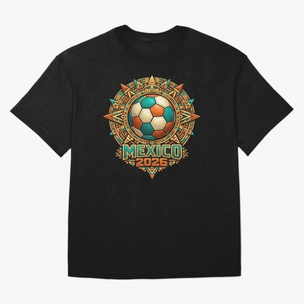 Mexico 2026 World Cup T-Shirt - Aztec Soccer Design - Mexican Heritage Football Tee Classic T-Shirt Bring Champion Energy into the FIFA World Cup 2026 Group Stage Journey through Neymar, Haaland and Cristiano Ronaldo Highlights, Argentina Pride,