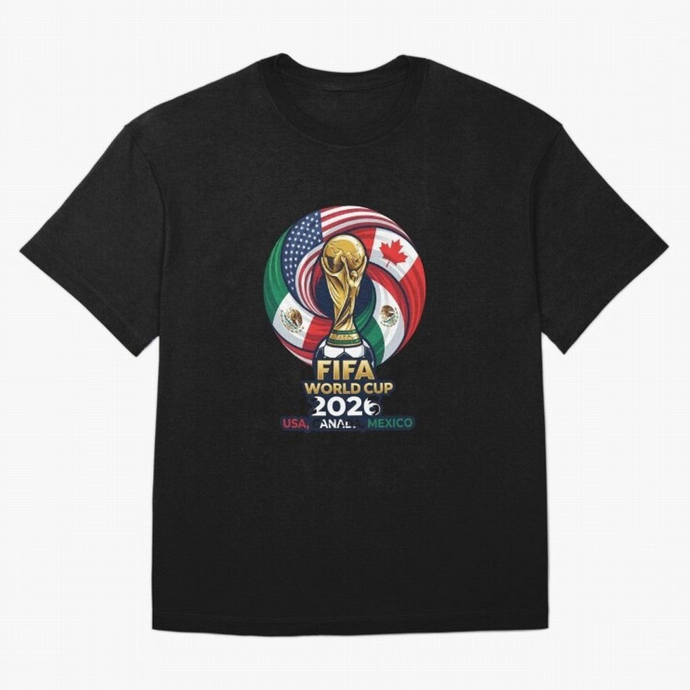 Glossy Host Nations Trophy Shield Classic T-Shirt Celebrate the Stars of Global Football Passion for FIFA World Cup 2026, Connected to Haaland, Argentina, France and Brazil, Football Festival Excitement, Trophy Ambitions, Country Rivalries and Star