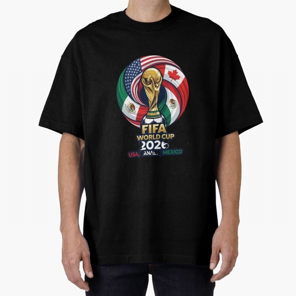 Glossy Host Nations Trophy Shield Classic T-Shirt Celebrate the Stars of Global Football Passion for FIFA World Cup 2026, Connected to Haaland, Argentina, France and Brazil, Football Festival Excitement, Trophy Ambitions, Country Rivalries and Star