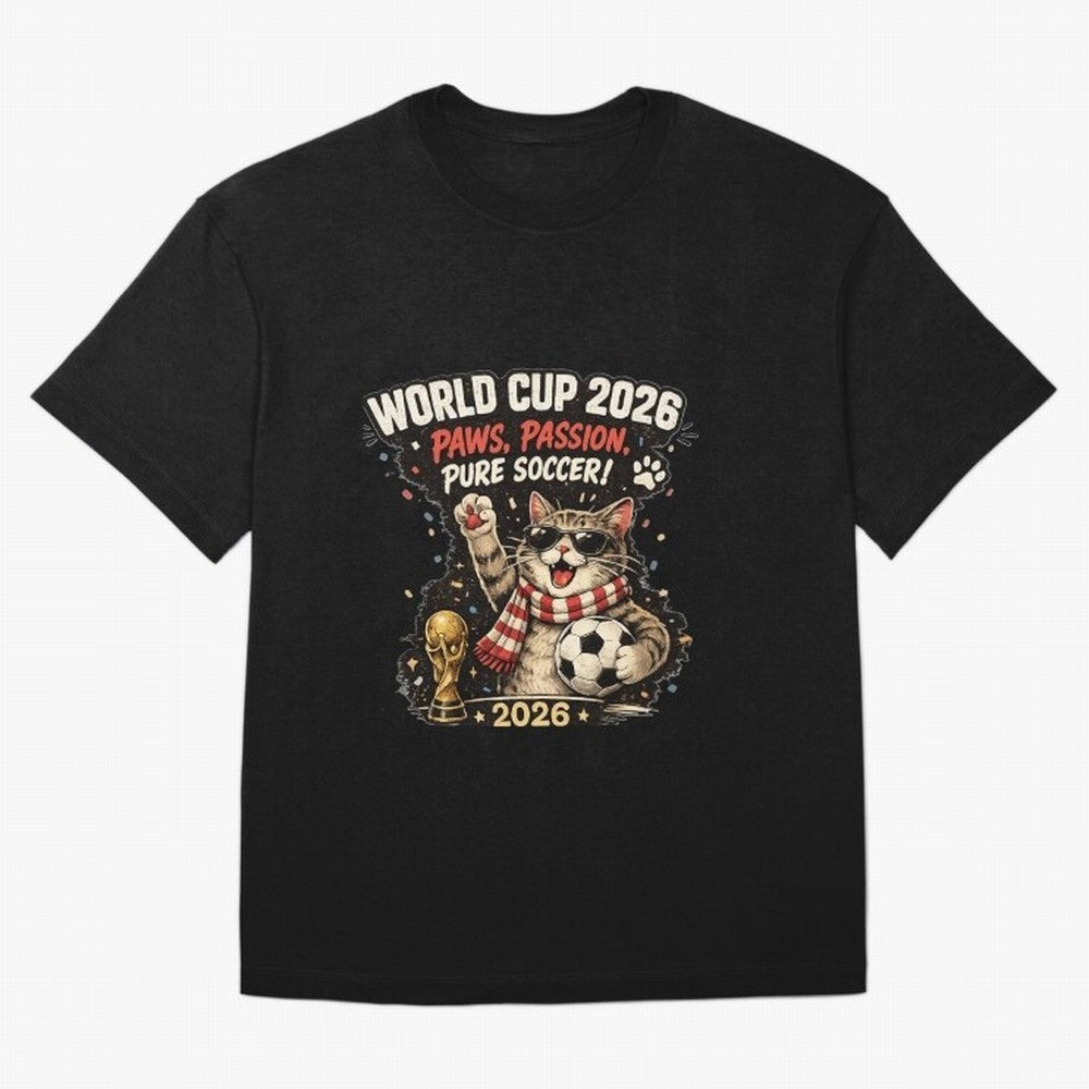 World Cup 2026 Funny Cat Soccer Retro Shirt Classic T-Shirt Keep the Legacy of the FIFA World Cup 2026 Journey through Messi and Cristiano Ronaldo Highlights, Spain and Netherlands Pride, Tournament Hype, Historic Matchups, Family Viewing Parties