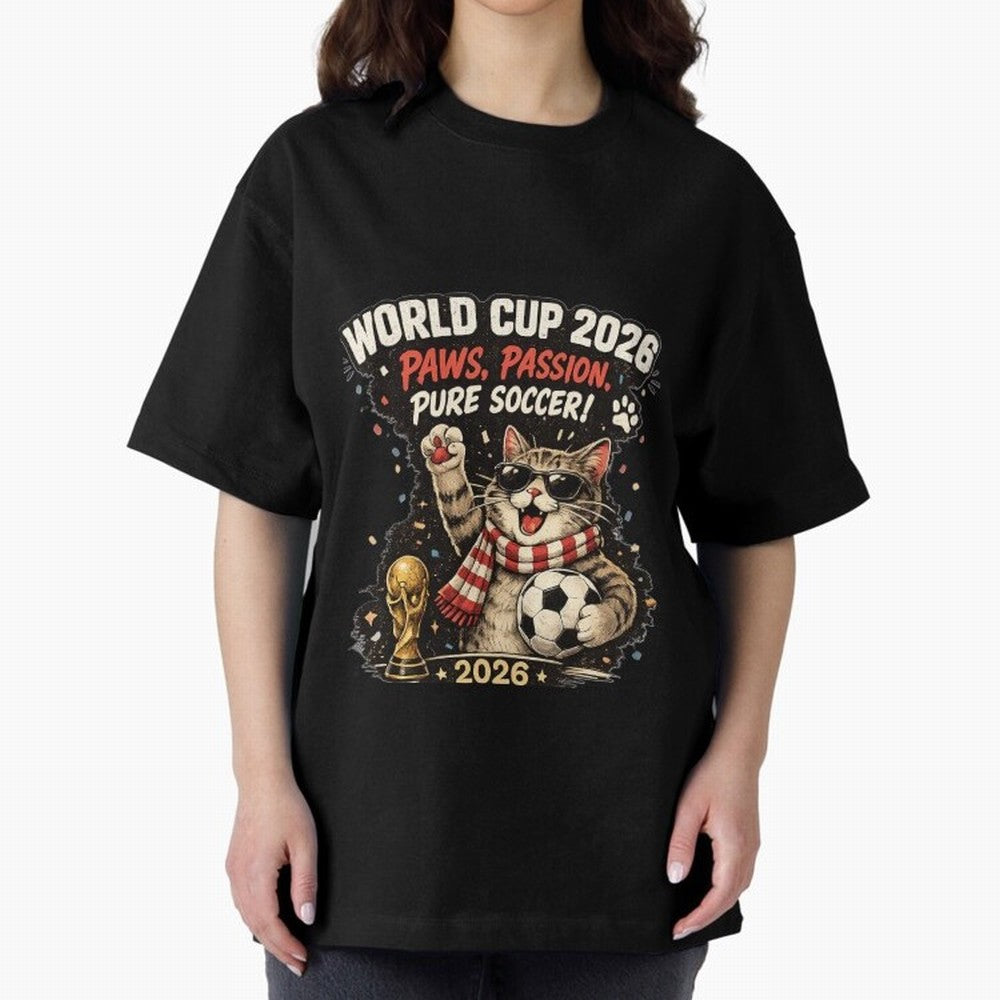 World Cup 2026 Funny Cat Soccer Retro Shirt Classic T-Shirt Keep the Legacy of the FIFA World Cup 2026 Journey through Messi and Cristiano Ronaldo Highlights, Spain and Netherlands Pride, Tournament Hype, Historic Matchups, Family Viewing Parties