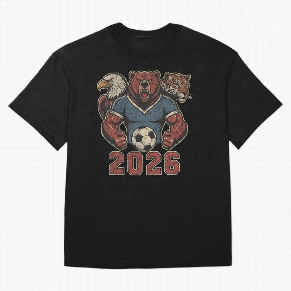 World Cup 2026 Host Mascots | USA Canada Mexico Soccer Classic T-Shirt Stand Out with Spirit from FIFA World Cup 2026 USA Canada Mexico Centered on Haaland, Brazil, Portugal and Argentina Energy, Stadium Chants, National Pride, Trophy Dreams and