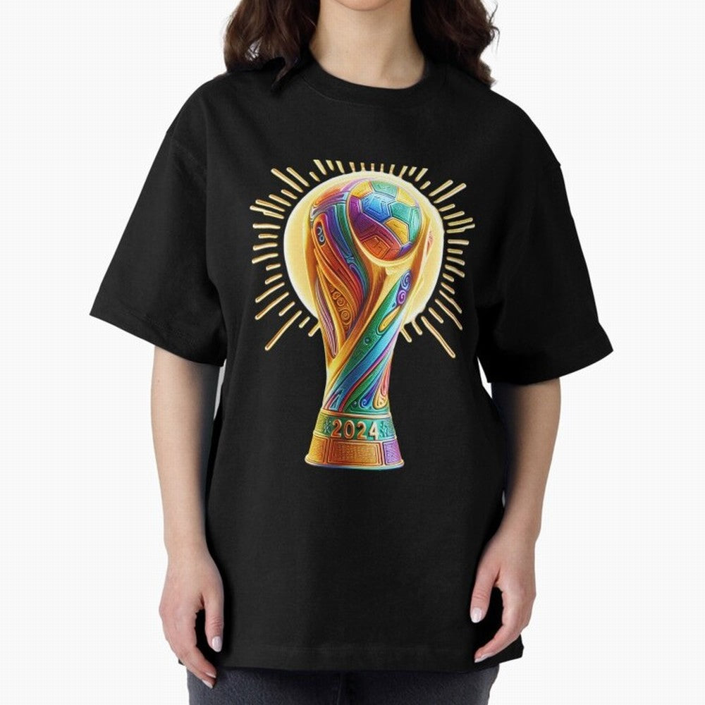 Golden Illuminating Cup Classic T-Shirt Make Every Kick Count in Match Day Hype around FIFA World Cup 2026 Group Stage, Mbappe and Neymar, Argentina, France and Brazil, Retro Football Energy, Iconic Rivalries, Trophy Chase Drama and Stadium