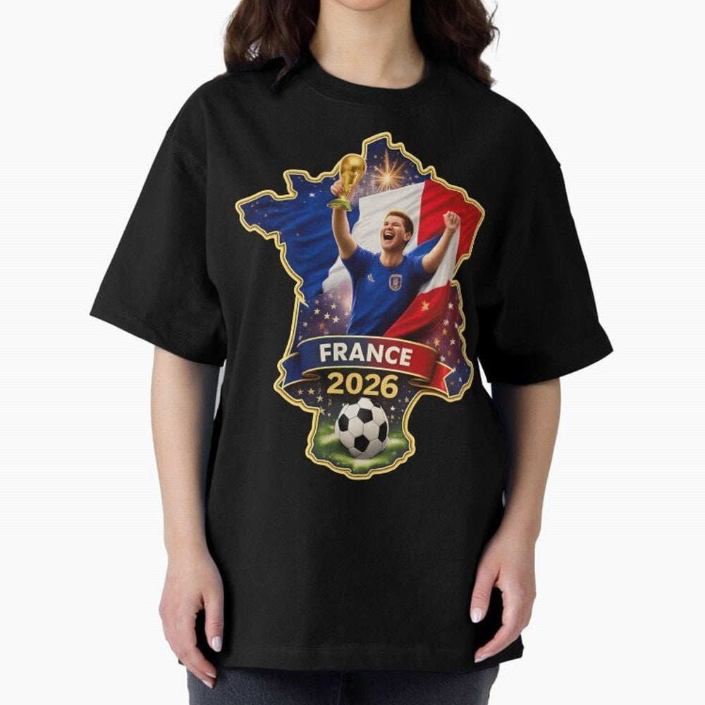 France Map Silhouette 2026 Football Victory Graphic Classic T-Shirt Elevate FIFA World Cup 2026 Driven by CR7 and Messi, Brazil, Portugal and Argentina Energy, Stadium Chants, National Pride, Trophy Dreams and Unforgettable Football Memories;
