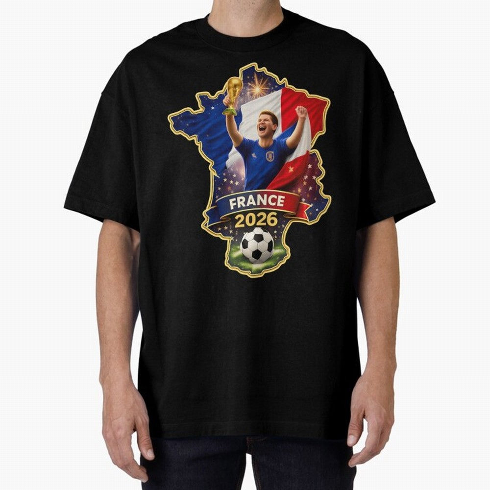 France Map Silhouette 2026 Football Victory Graphic Classic T-Shirt Elevate FIFA World Cup 2026 Driven by CR7 and Messi, Brazil, Portugal and Argentina Energy, Stadium Chants, National Pride, Trophy Dreams and Unforgettable Football Memories;