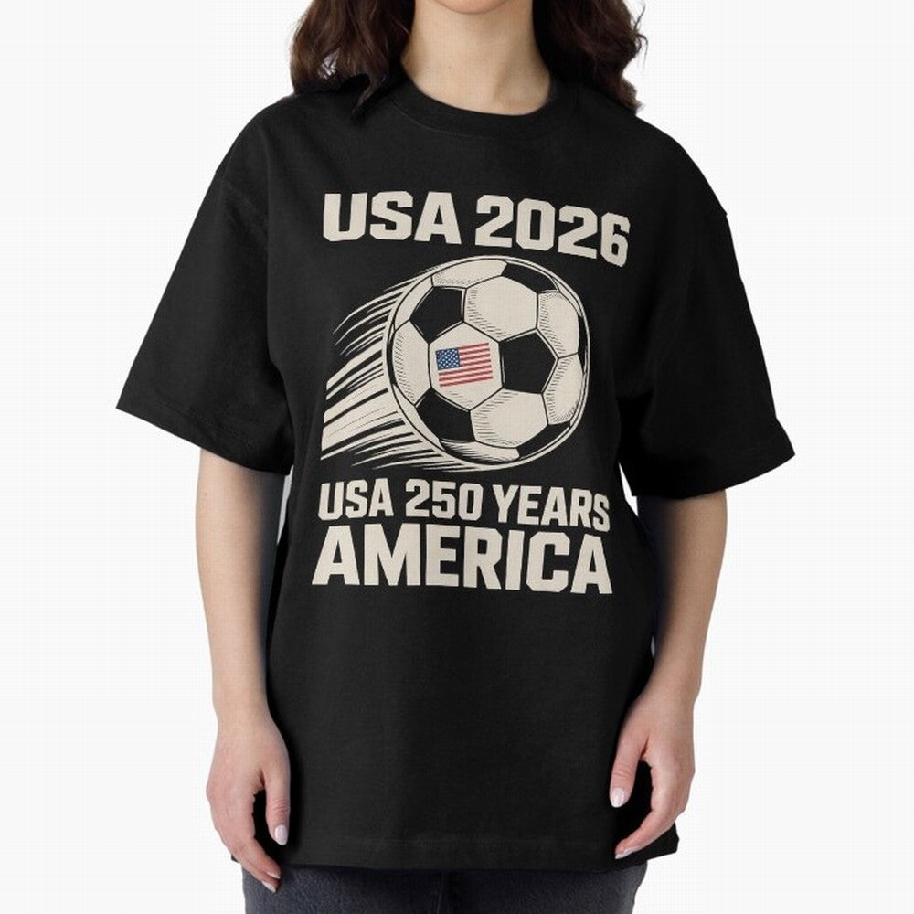 Usa 2026 Soccer 250 Years Women Kids 4th of July Classic T-Shirt Enjoy the Biggest Football Party of the FIFA World Cup 2026 Journey through CR7 and Messi Highlights, England Pride, Retro Football Energy, Iconic Rivalries, Trophy Chase Drama and