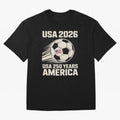 Usa 2026 Soccer 250 Years Women Kids 4th of July Classic T-Shirt Enjoy the Biggest Football Party of the FIFA World Cup 2026 Journey through CR7 and Messi Highlights, England Pride, Retro Football Energy, Iconic Rivalries, Trophy Chase Drama and