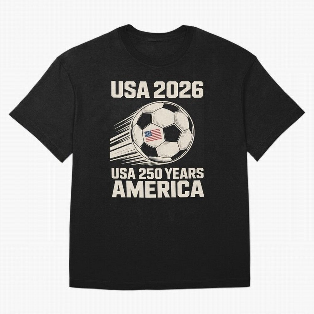 Usa 2026 Soccer 250 Years Women Kids 4th of July Classic T-Shirt Enjoy the Biggest Football Party of the FIFA World Cup 2026 Journey through CR7 and Messi Highlights, England Pride, Retro Football Energy, Iconic Rivalries, Trophy Chase Drama and