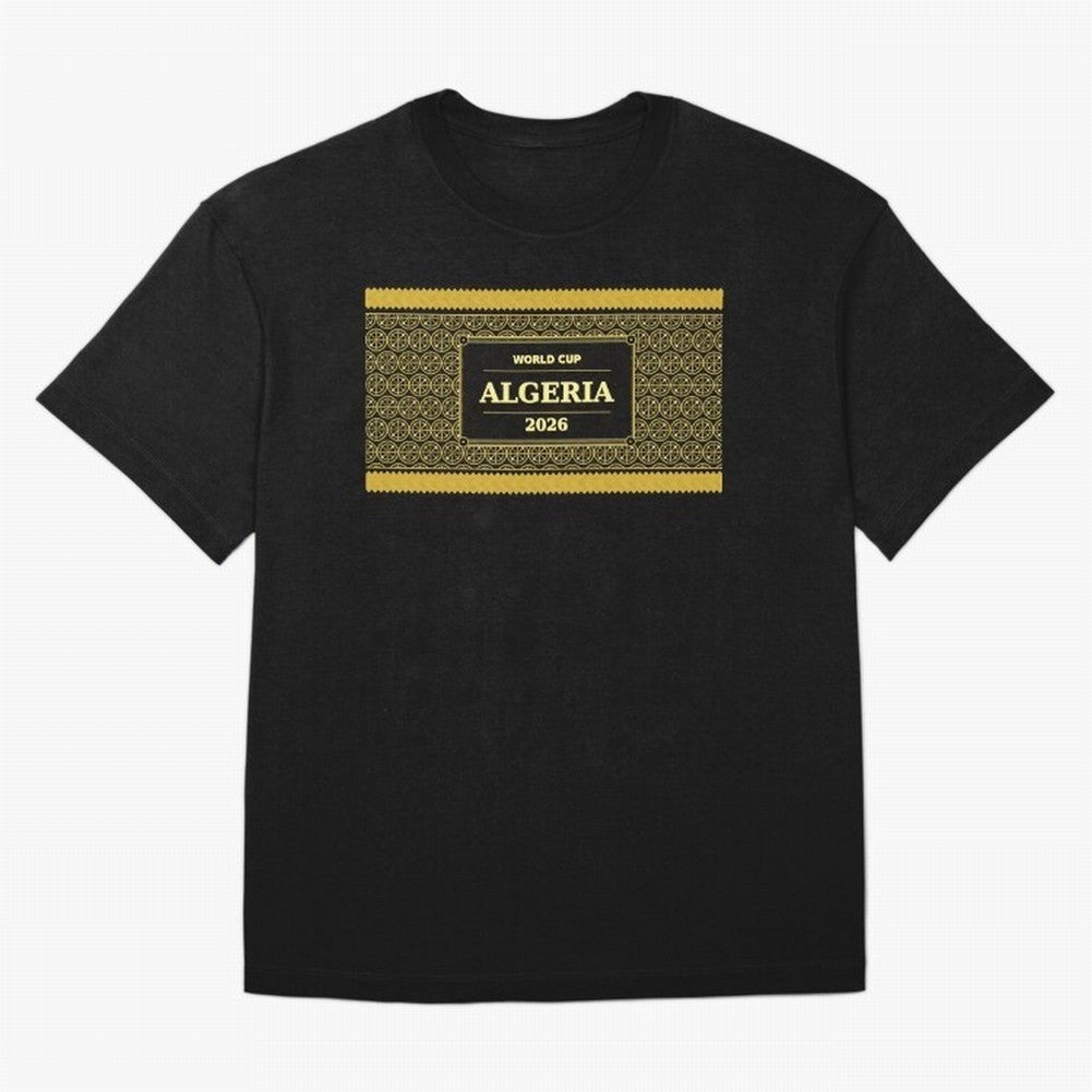 Algeria Football Fan 2026 Black Gold Luxury ¡ª Soccer Fan Gift Classic T-Shirt Join the Countdown to Global Football Passion for FIFA World Cup 2026 USA Canada Mexico, Highlighting Cristiano Ronaldo, Haaland and CR7, England and Germany, Worldwide