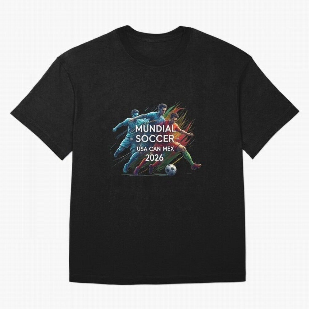 Mundial Soccer 2026 Classic T-Shirt Turn Up for the FIFA World Cup 2026 Journey through Mbappe Highlights, Argentina and Brazil Pride, Vintage Soccer Flavor, Modern Football Stars, National Flags and Final Night Emotion; Great for Watch Parties,