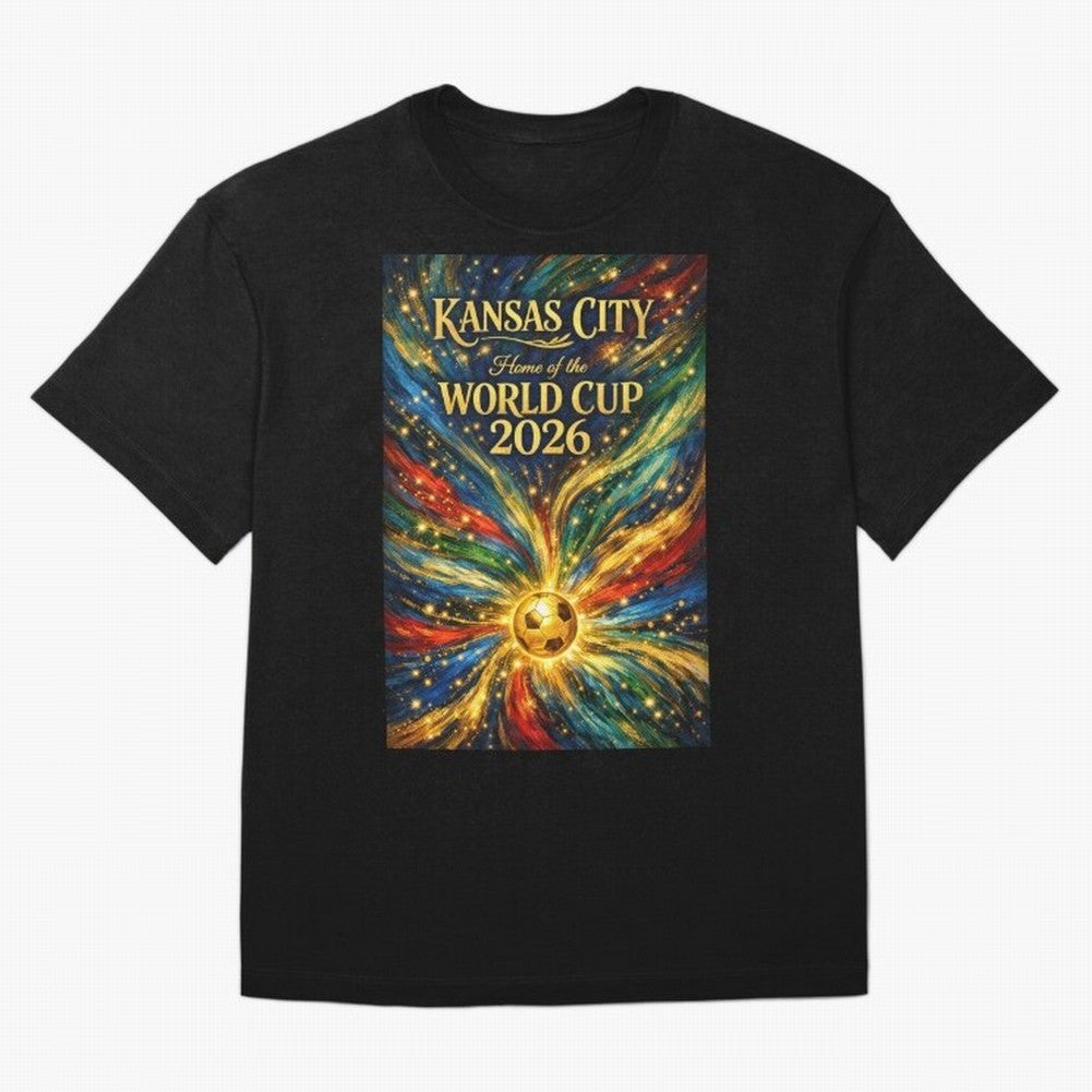 Kansas City World Cup 2026 Starburst Soccer Poster ¡ª Van Gogh Fluid Art Print Classic T-Shirt Bring a Vintage Feel to the FIFA World Cup 2026 USA Canada Mexico Journey through Messi, CR7 and Mbappe Highlights, Germany Pride, Goal Celebration