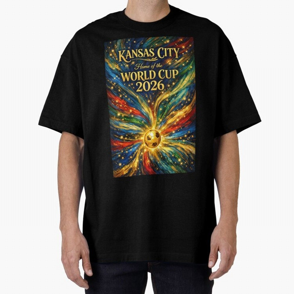 Kansas City World Cup 2026 Starburst Soccer Poster ¡ª Van Gogh Fluid Art Print Classic T-Shirt Bring a Vintage Feel to the FIFA World Cup 2026 USA Canada Mexico Journey through Messi, CR7 and Mbappe Highlights, Germany Pride, Goal Celebration