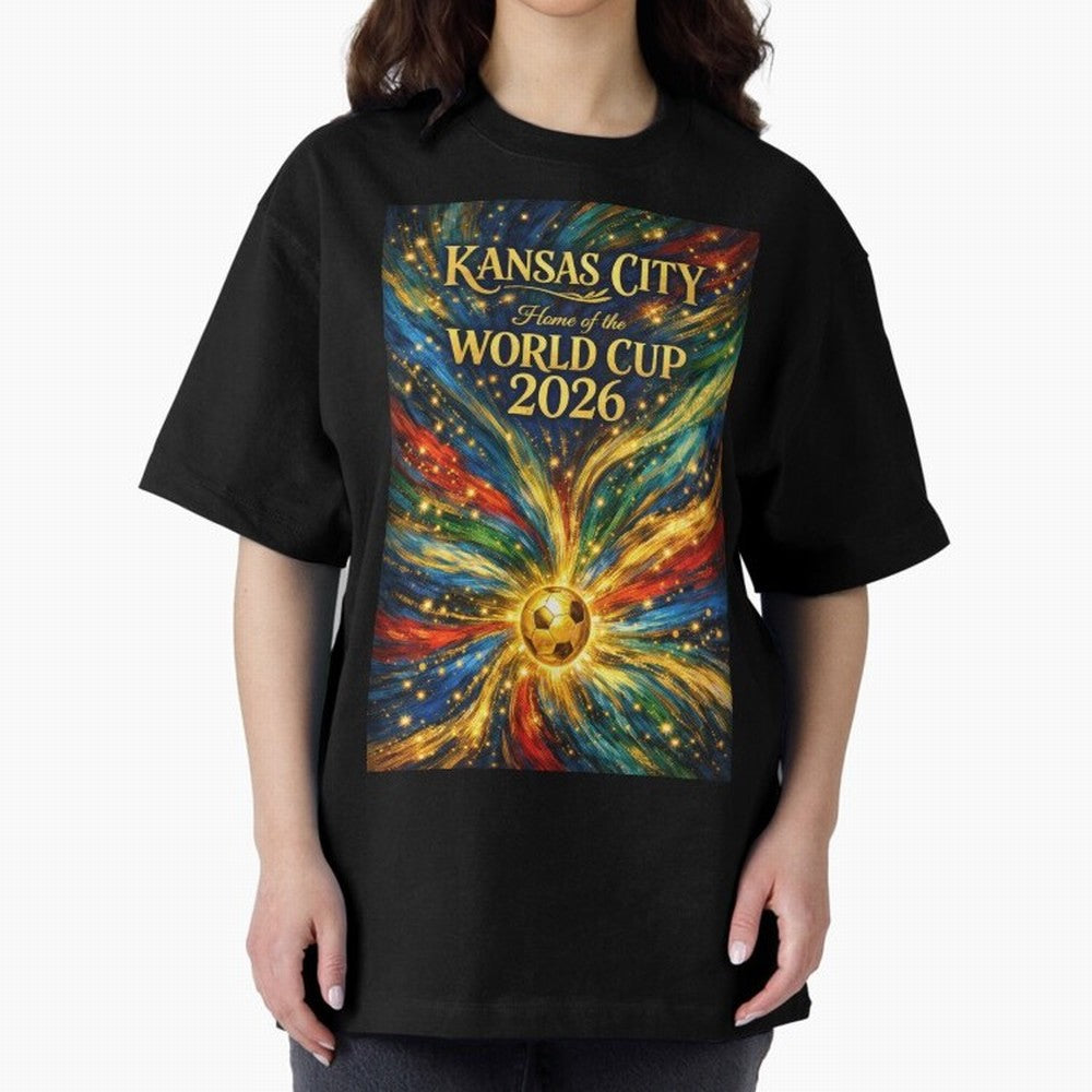 Kansas City World Cup 2026 Starburst Soccer Poster ¡ª Van Gogh Fluid Art Print Classic T-Shirt Bring a Vintage Feel to the FIFA World Cup 2026 USA Canada Mexico Journey through Messi, CR7 and Mbappe Highlights, Germany Pride, Goal Celebration