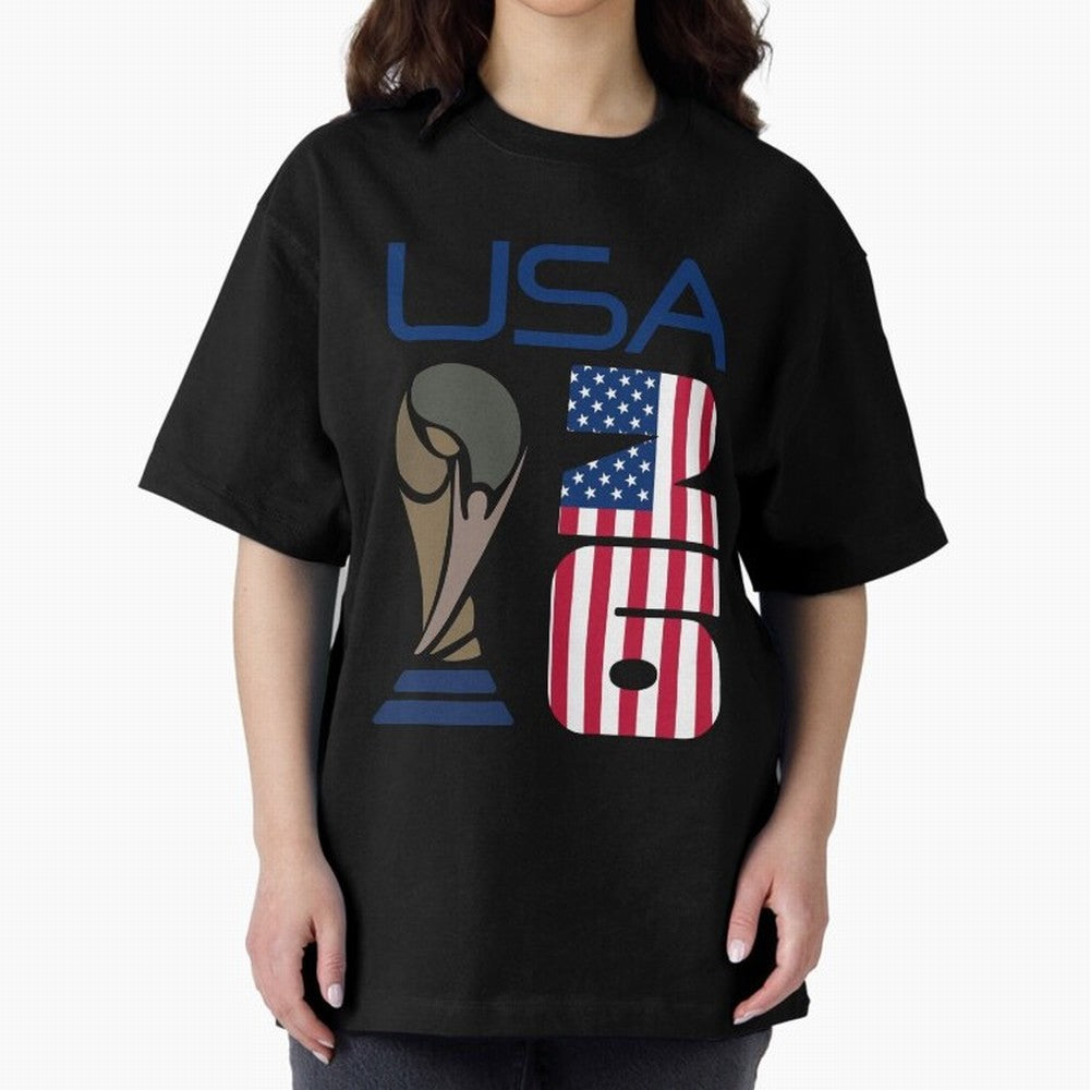 USA 2026 Soccer World Cup Trophy American Flag Design Classic T-Shirt Bring Stadium Energy to Global Football Passion for FIFA World Cup 2026 USA Canada Mexico, Highlighting Messi, Neymar and Mbappe, Spain and Netherlands, Match Day Excitement,
