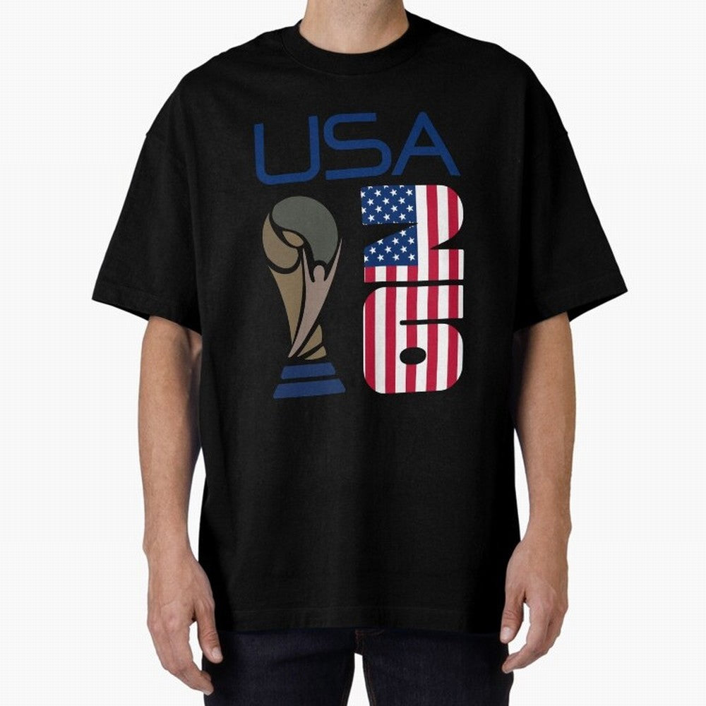 USA 2026 Soccer World Cup Trophy American Flag Design Classic T-Shirt Bring Stadium Energy to Global Football Passion for FIFA World Cup 2026 USA Canada Mexico, Highlighting Messi, Neymar and Mbappe, Spain and Netherlands, Match Day Excitement,