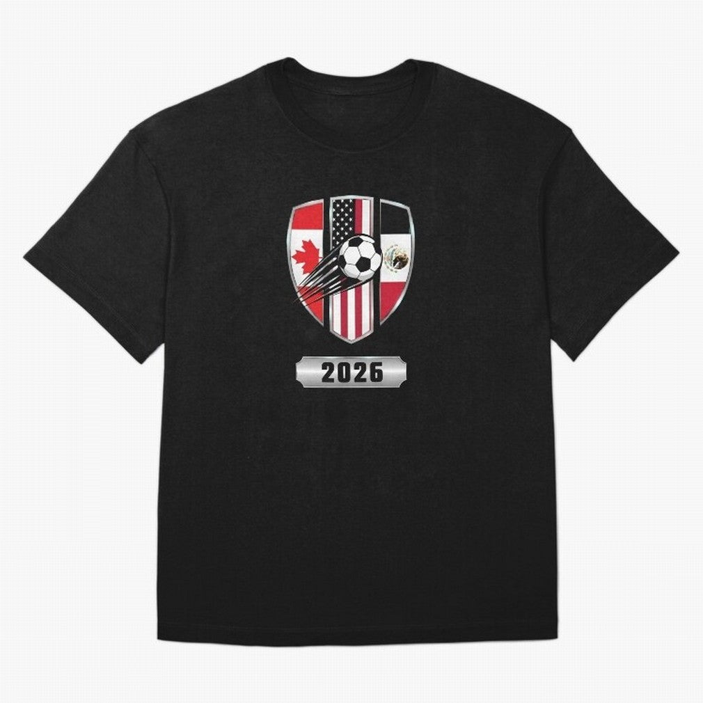North United America Shield 2026 Cup T-Shirt_82794382 Classic T-Shirt Support the FIFA World Cup 2026 Journey through Haaland and Mbappe Highlights, France and Portugal Pride, Supporter Pride, Iconic Celebrations, Legendary Names and Global Match