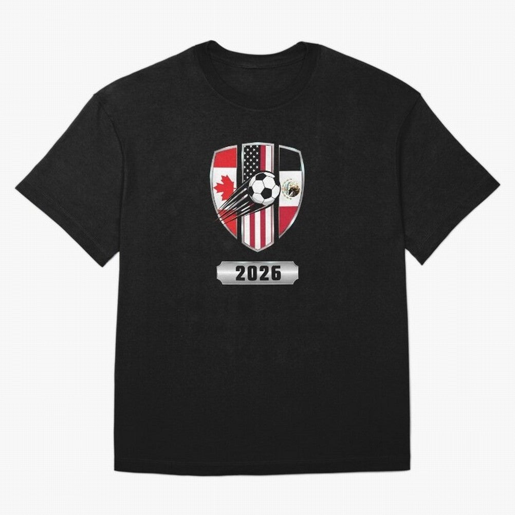North United America Shield 2026 Cup T-Shirt_82794382 Classic T-Shirt Represent Football Lovers during FIFA World Cup 2026 USA Canada Mexico for Fans of Mbappe and Neymar and England and Germany, Bringing Stadium Chants, National Pride, Trophy