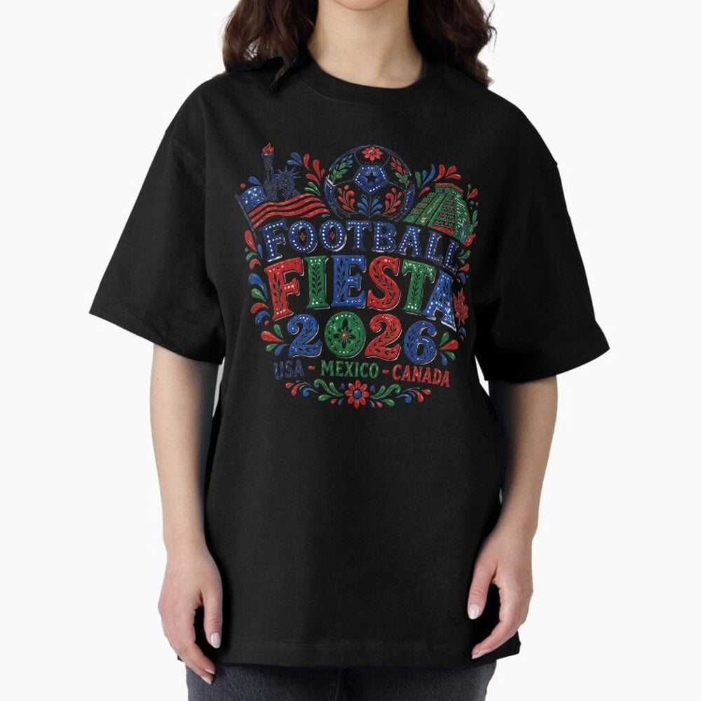 Football Fiesta 2026 USA Mexico Canada Soccer Art Classic T-Shirt Bring Supporter Culture to FIFA World Cup 2026 Spirit, Highlighting Spain, Messi and Cristiano Ronaldo, Retro Football Energy, Iconic Rivalries, Trophy Chase Drama and Stadium