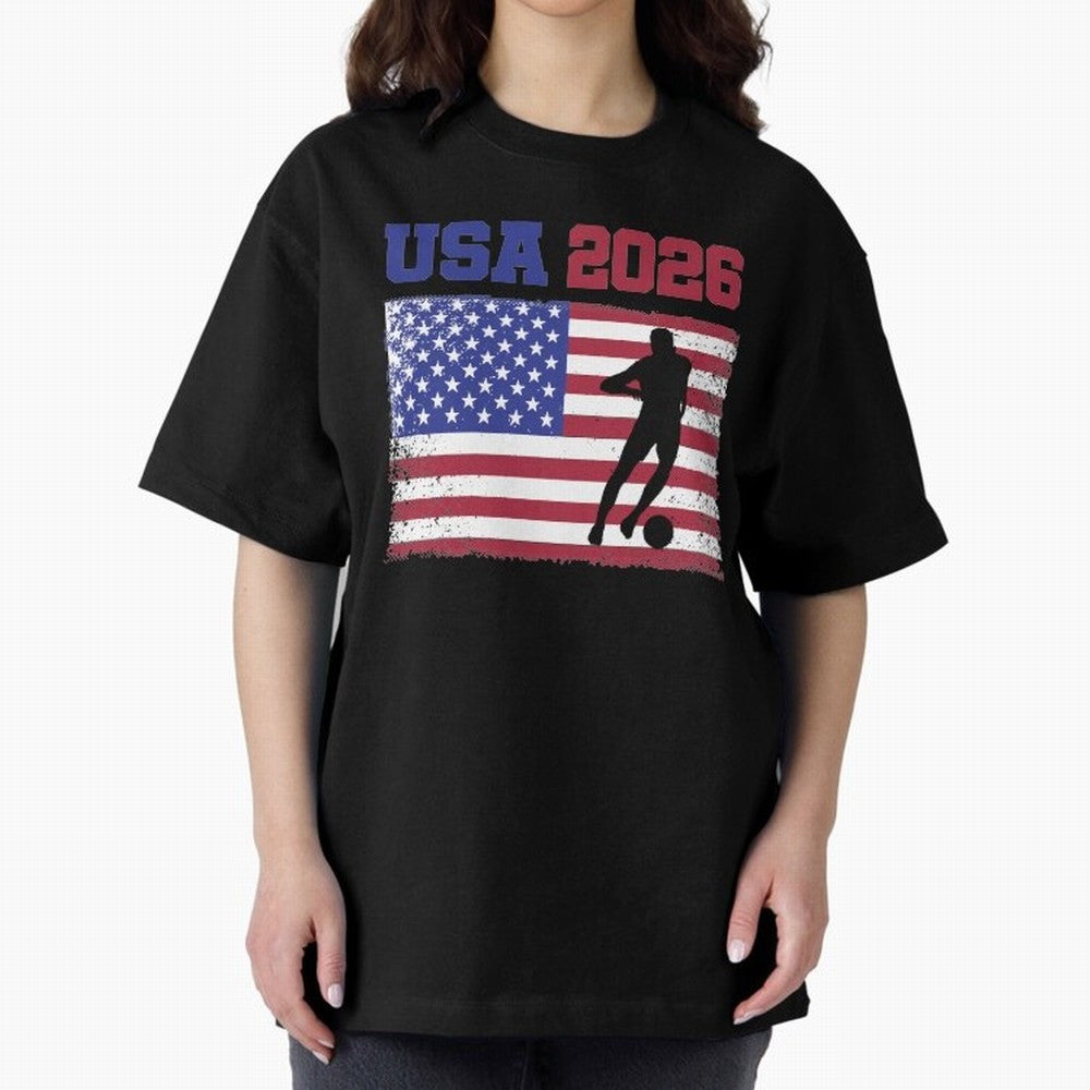 USA Soccer Fan 2026 United States American Flag Classic T-Shirt Represent the Passion of FIFA World Cup 2026 Group Stage Spirit, Featuring Portugal, Haaland and Mbappe, Football Passion, Legendary Performances, Festival Vibes and Supporter