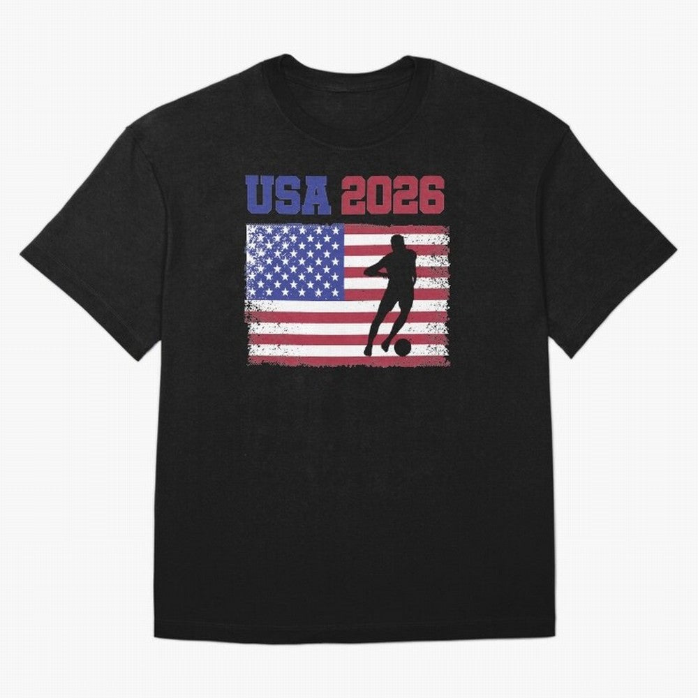 USA Soccer Fan 2026 United States American Flag Classic T-Shirt Represent the Passion of FIFA World Cup 2026 Group Stage Spirit, Featuring Portugal, Haaland and Mbappe, Football Passion, Legendary Performances, Festival Vibes and Supporter