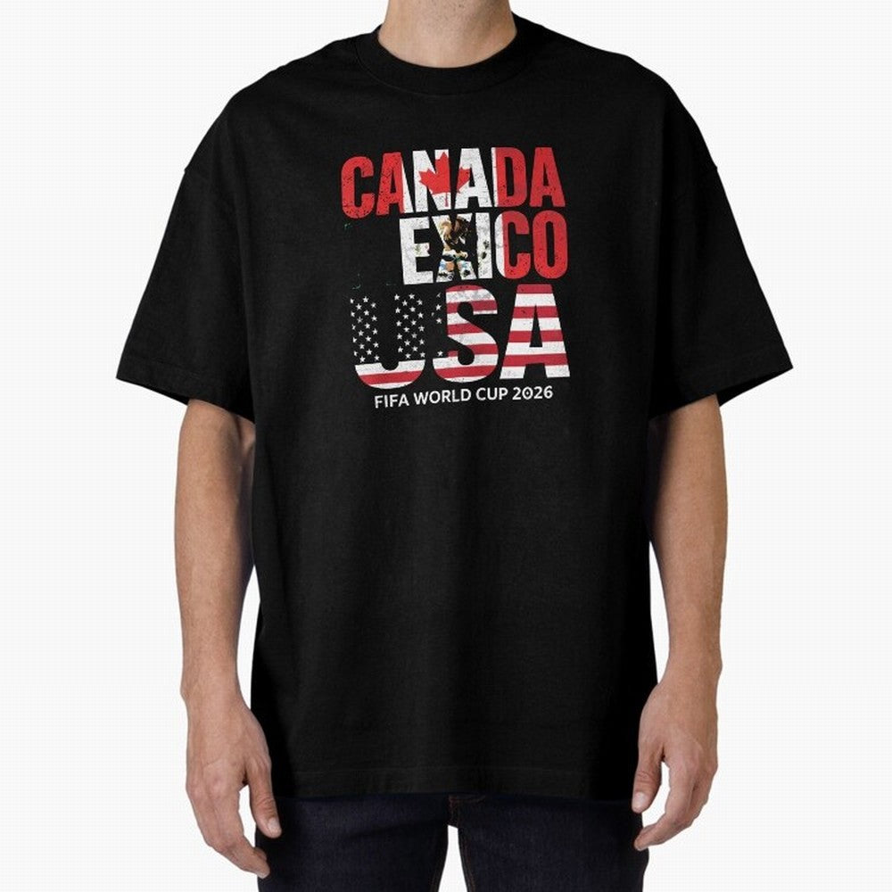 United 2026 World Cup - Canada, Mexico, USA Flags T-Shirt_83138002 Classic T-Shirt Capture FIFA World Cup 2026 for Fans of Messi, Neymar and Mbappe and Netherlands, Bringing Soccer Culture, Superstar Moments, National Team Dreams and Competitive