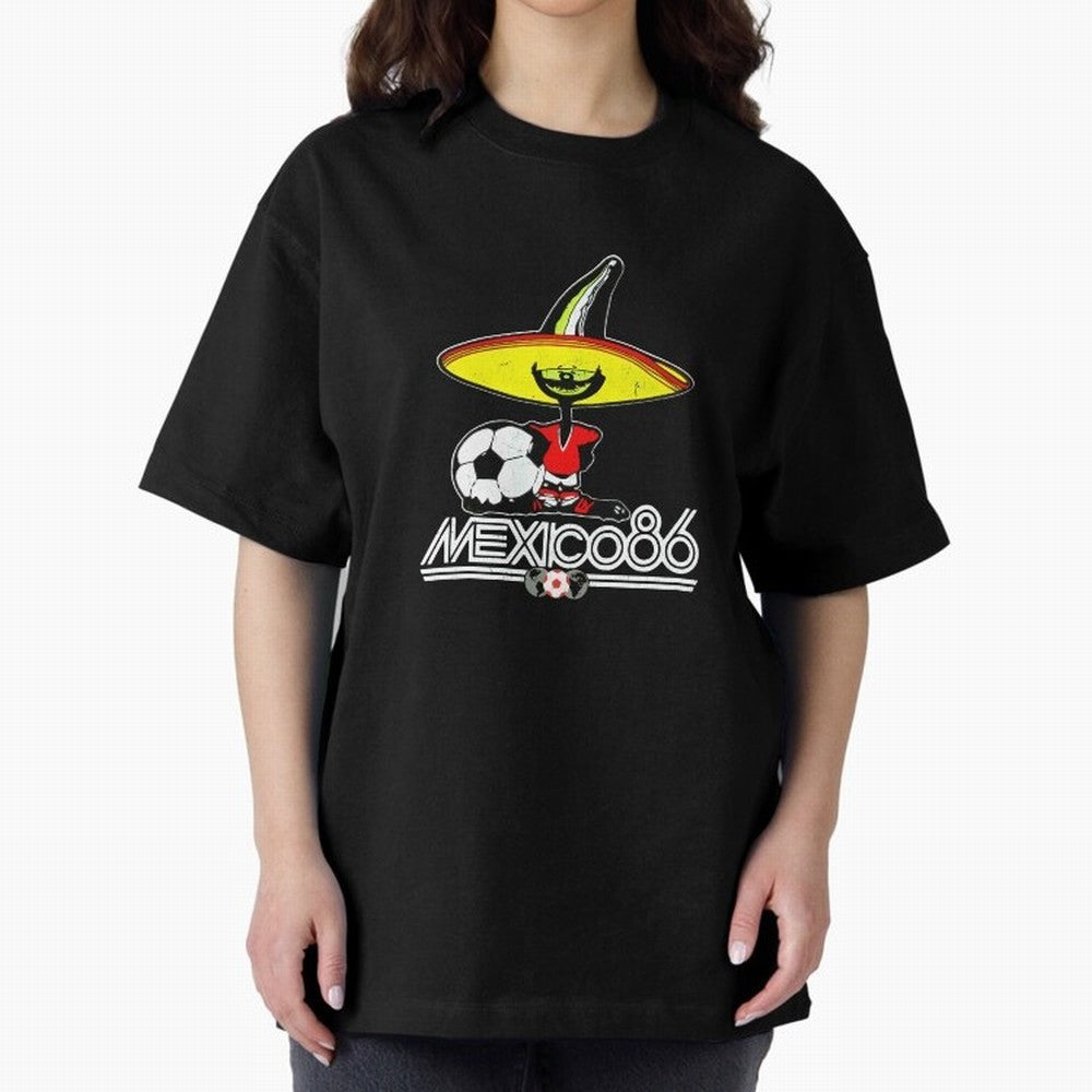 Mexico 86 World Cup Pique Retro Vintage T-Shirt_90751770 Classic T-Shirt Experience FIFA World Cup 2026 USA Canada Mexico with Cristiano Ronaldo, France and Portugal Energy, Sports Nostalgia, International Competition, Famous Players and
