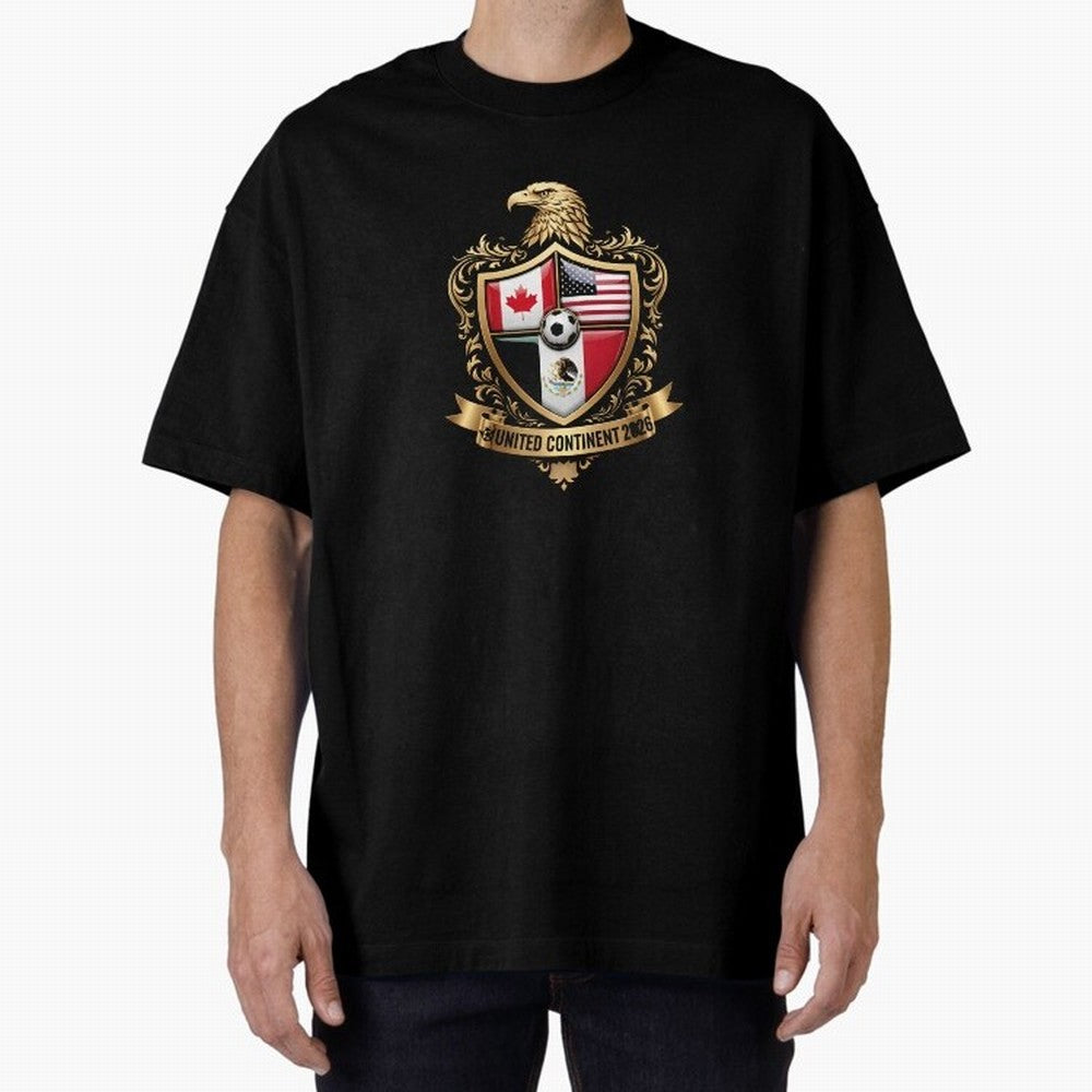 Golden Continental Eagle Soccer World Cup Crest 2026 T-Shirt_83050983 Classic T-Shirt Wear the Spirit of FIFA World Cup 2026 Capturing Neymar, Haaland and Cristiano Ronaldo, Portugal, Spain and Germany Energy, Vintage Soccer Flavor, Modern Football