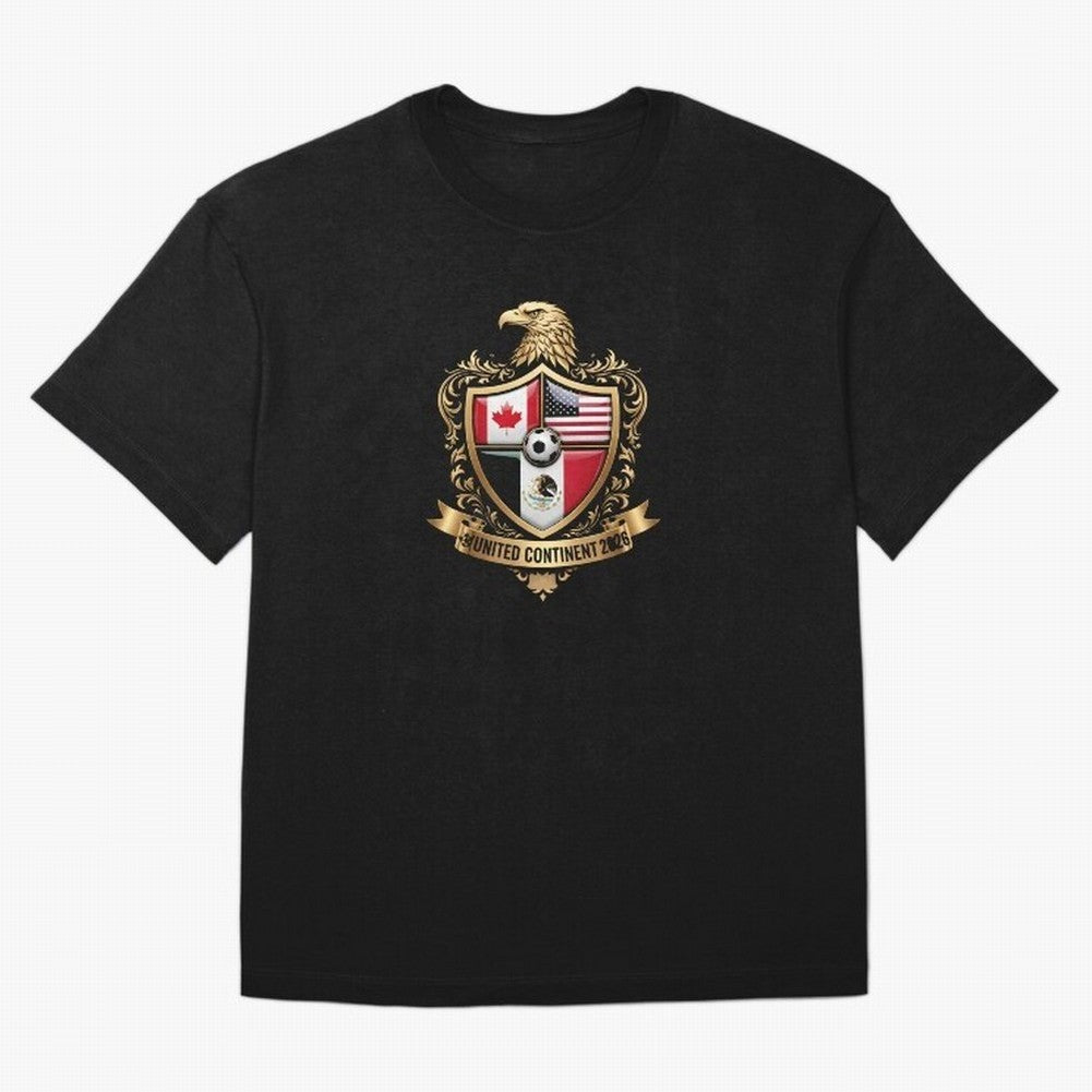 Golden Continental Eagle Soccer World Cup Crest 2026 T-Shirt_83050983 Classic T-Shirt Wear the Spirit of FIFA World Cup 2026 Capturing Neymar, Haaland and Cristiano Ronaldo, Portugal, Spain and Germany Energy, Vintage Soccer Flavor, Modern Football